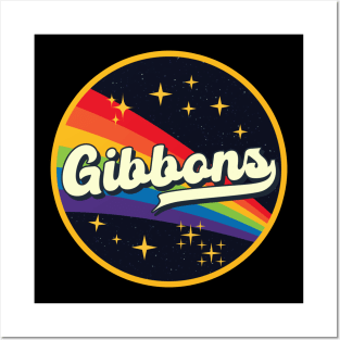 Gibbons // Rainbow In Space Vintage Style Posters and Art